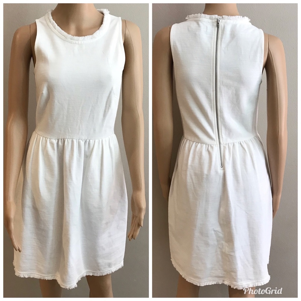 Madewell fringed White Dress sleeveless Sz S